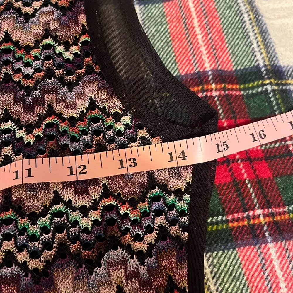 For Love & Lemons Lulu Mesh Zig Zag Mini Dress Size Medium - Picture 10 of 11